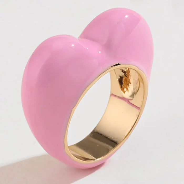 Enamel Heart Love Ring