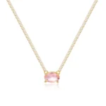 18K CZ Heart Tennis Necklace — view 13