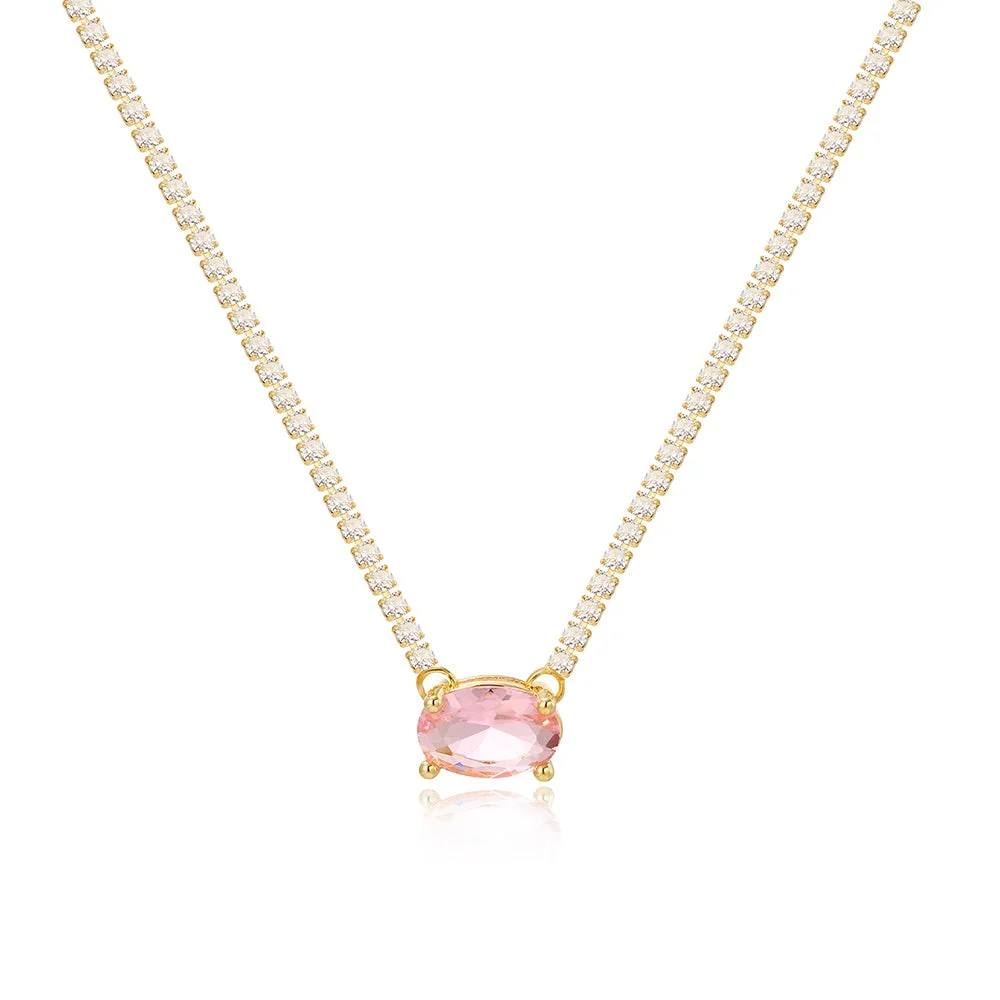 18K CZ Heart Tennis Necklace — photo 13
