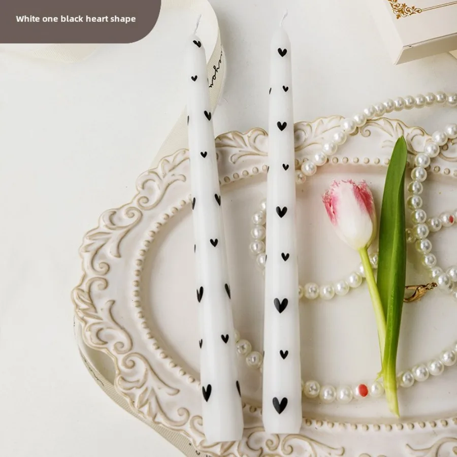 Printed Heart Taper Candles — photo 6