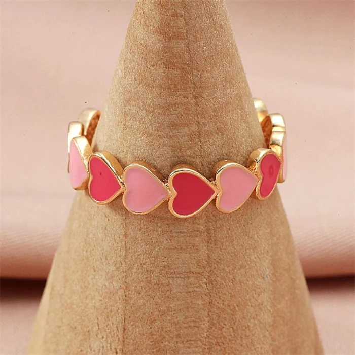 Colorful Enamel Heart Ring — view 2