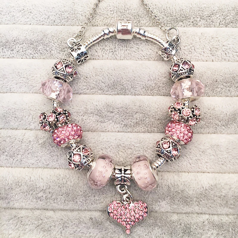 Pink Crystal Bead Bracelet — photo 7