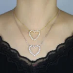 5A CZ Hollow Heart Pendant — view 11
