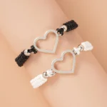 Black White Heart Rope Bracelets — view 3