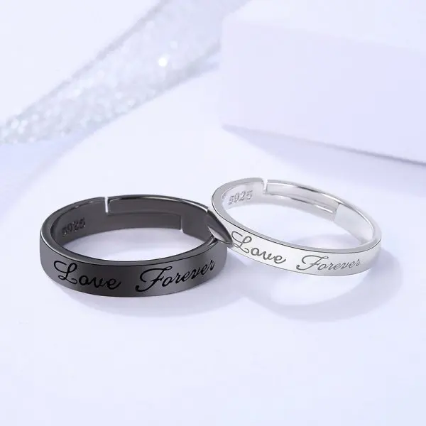 ECG Heart Couple Open Rings — photo 6