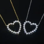 5A CZ Hollow Heart Pendant — view 2