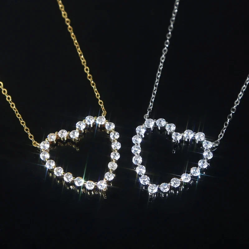 5A CZ Hollow Heart Pendant — photo 2