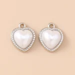 Pearl Heart Charms 10pcs — view 6