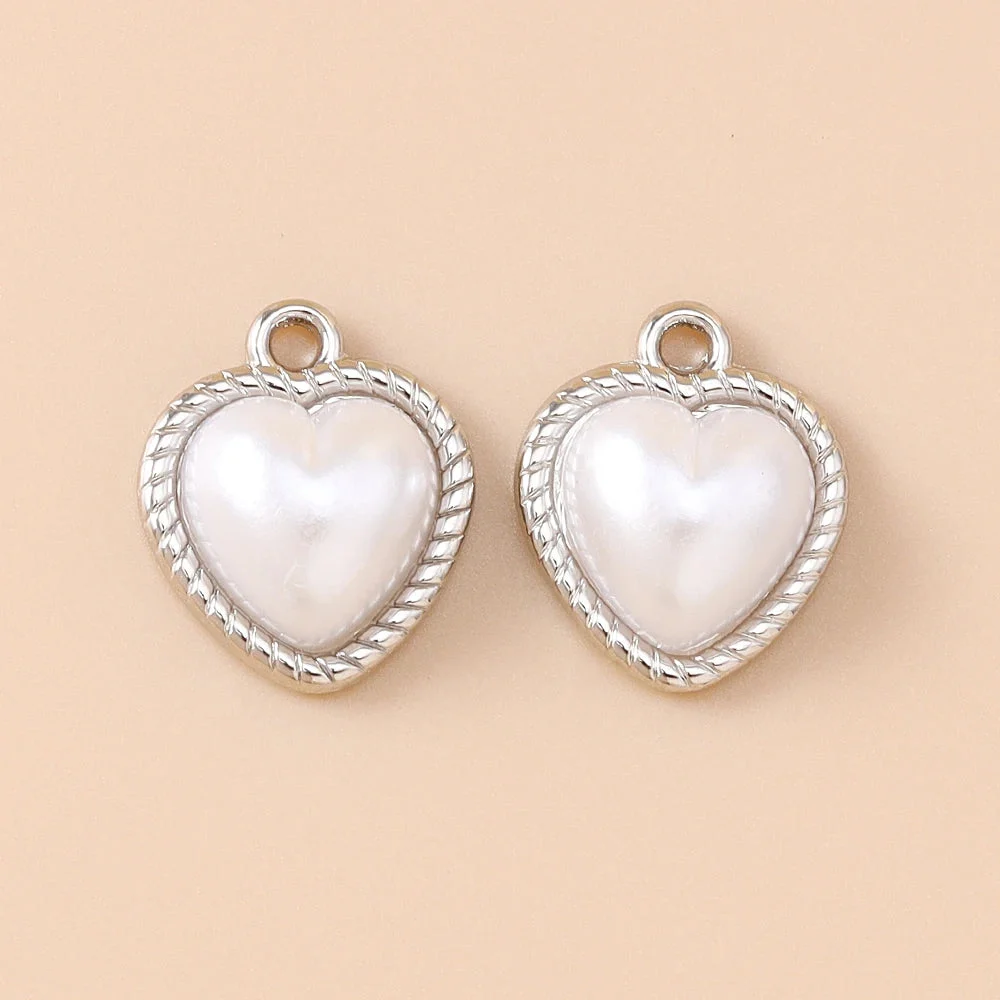 Pearl Heart Charms 10pcs — photo 6