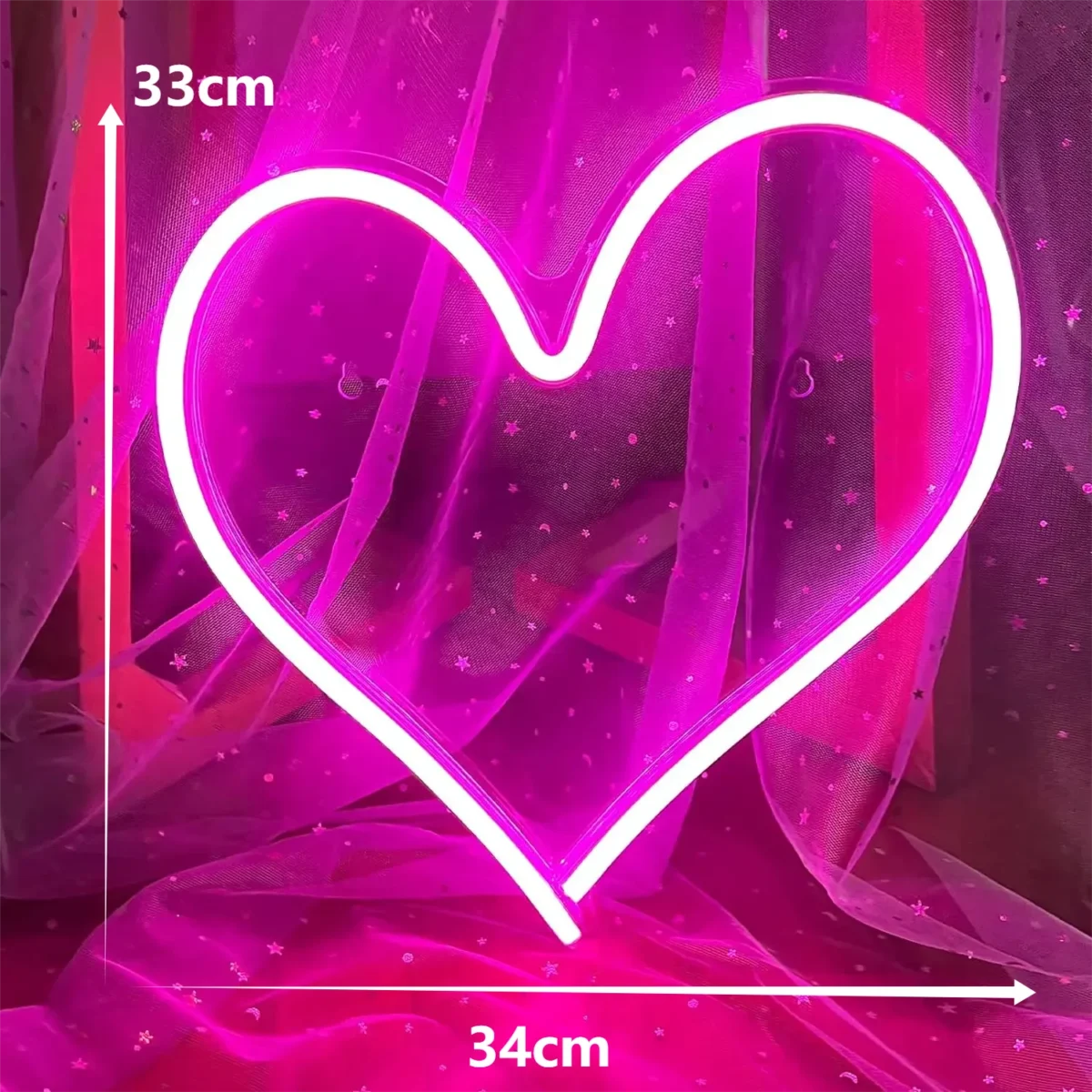 Pink Heart Neon Sign — photo 3