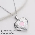 Floral Heart Locket Necklace — view 10
