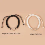 Black White Heart Rope Bracelets — view 4