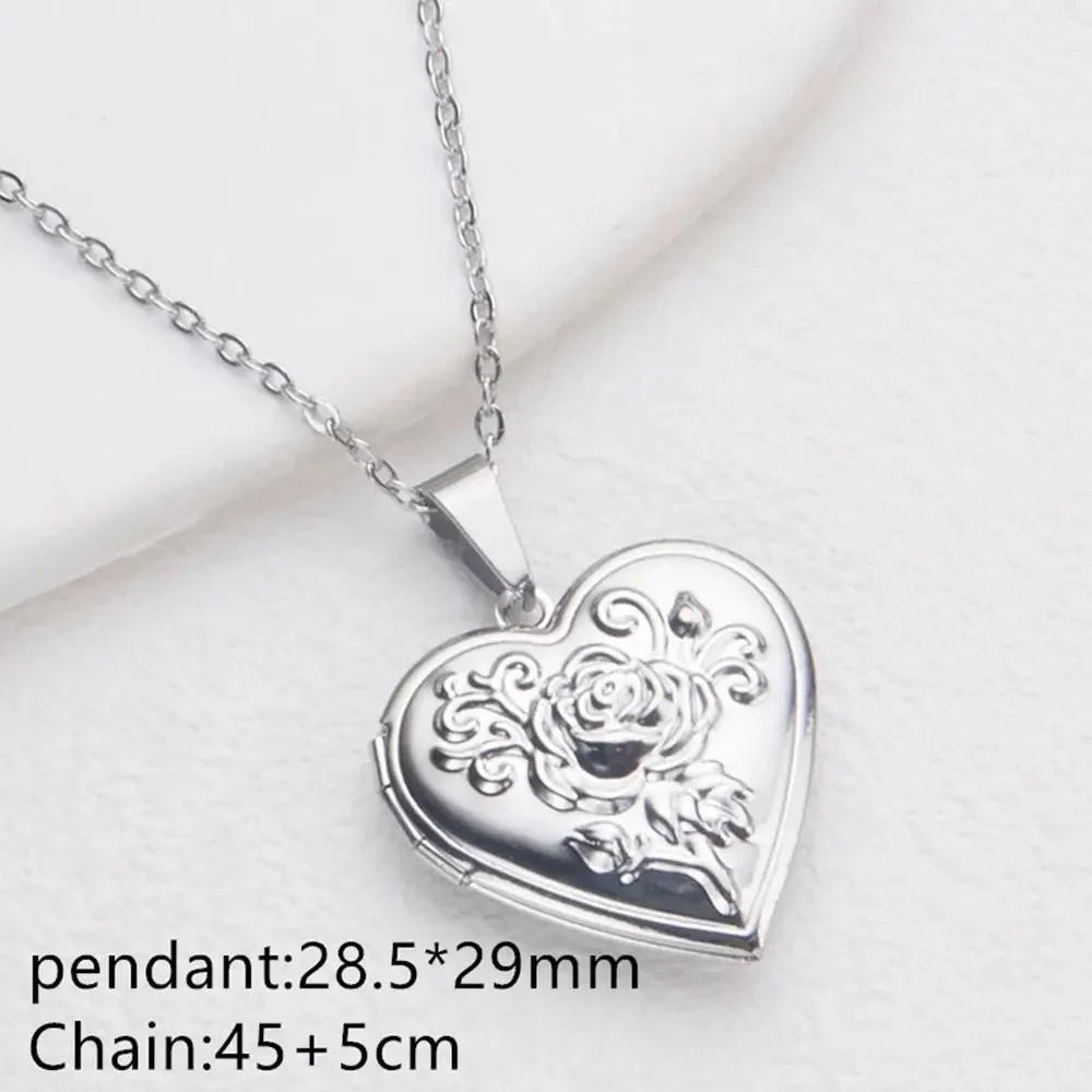 Floral Heart Locket Necklace — photo 14