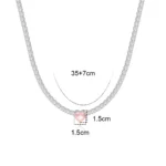 18K CZ Heart Tennis Necklace — view 6