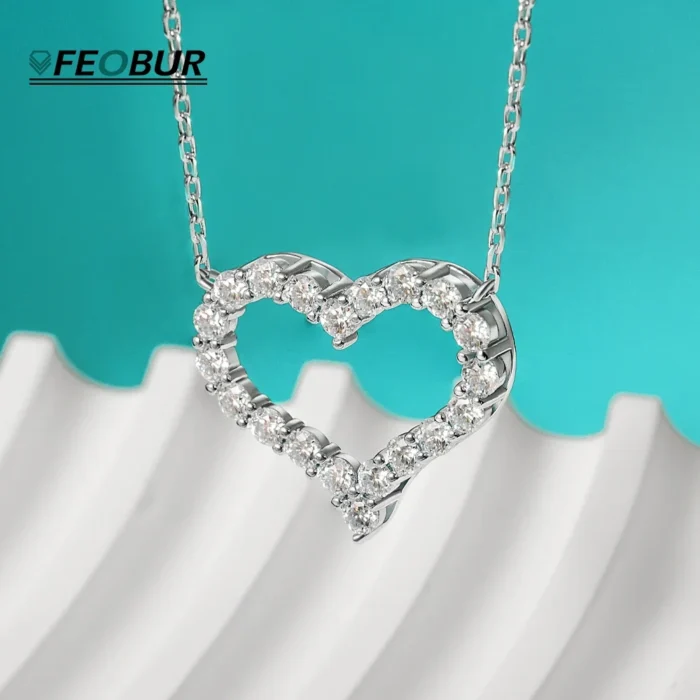Open Heart Moissanite Necklace — photo 2