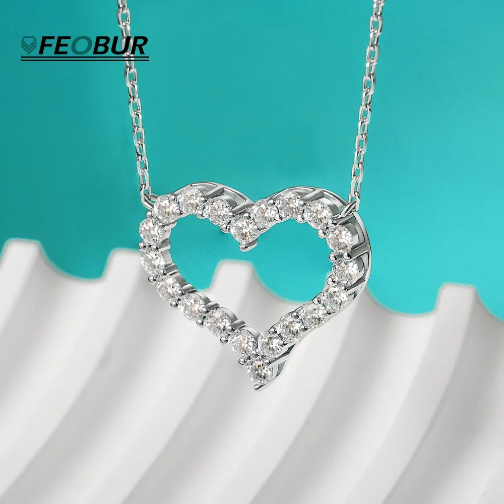 Open Heart Moissanite Necklace — photo 2