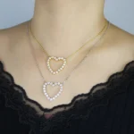 5A CZ Hollow Heart Pendant — view 12