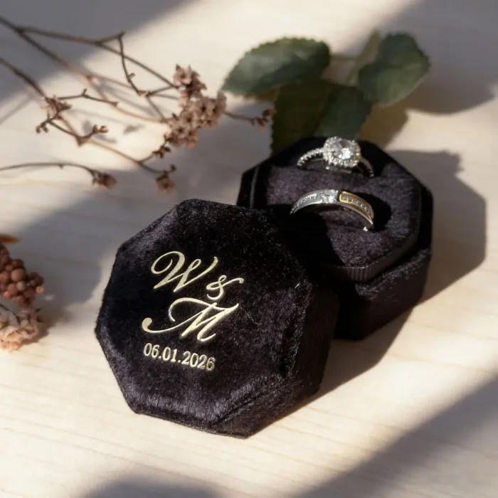 Personalized Velvet Ring Box — photo 2