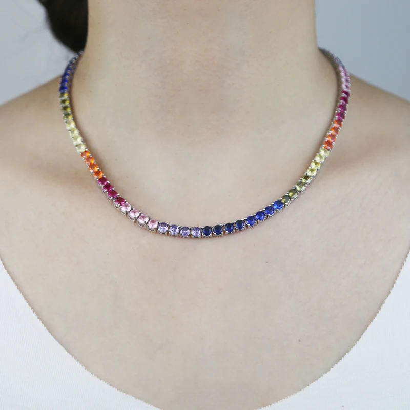 Rainbow Tennis Necklace — photo 8