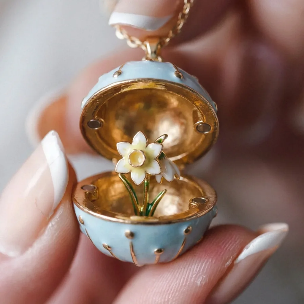Birth Flower Locket Necklace