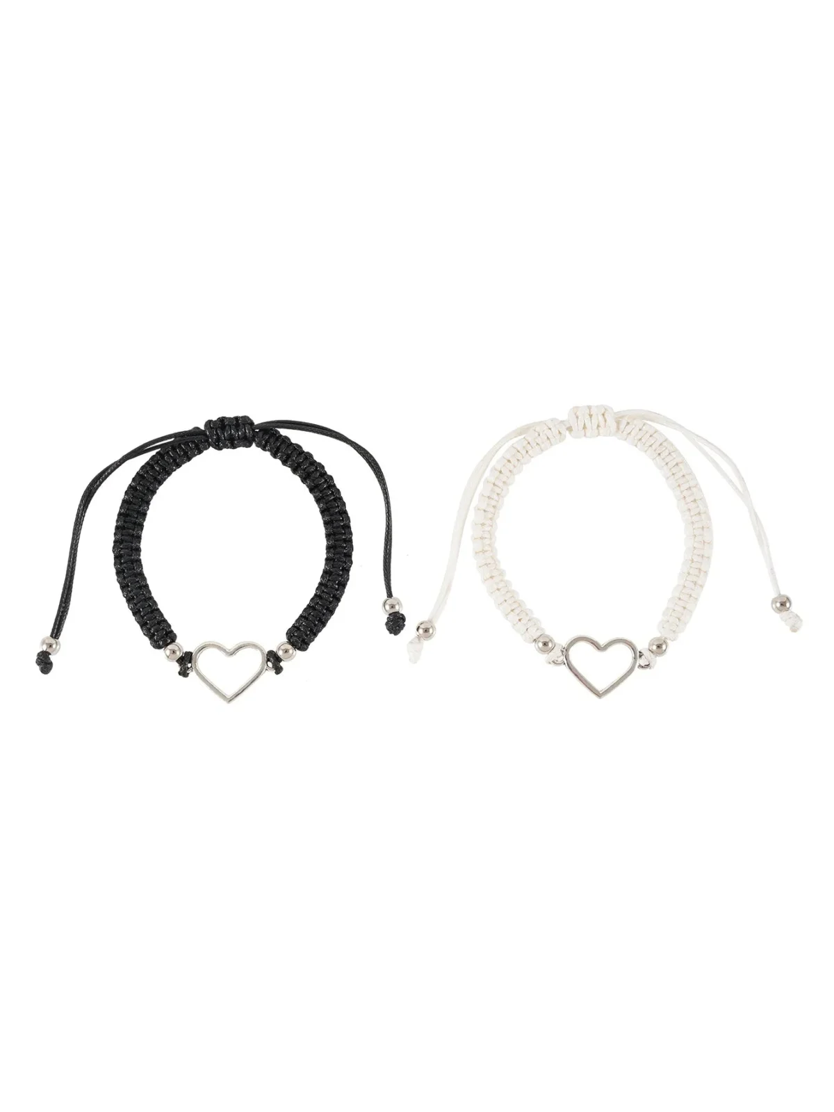 Black White Heart Rope Bracelets — photo 5
