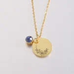 Birth Flower Disc Necklace — photo 8