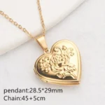 Floral Heart Locket Necklace — view 9