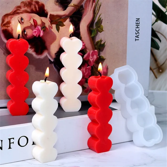 Heart Taper Candle Molds