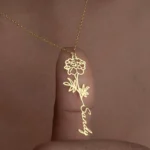 Birth Flower Name Necklace — photo 3