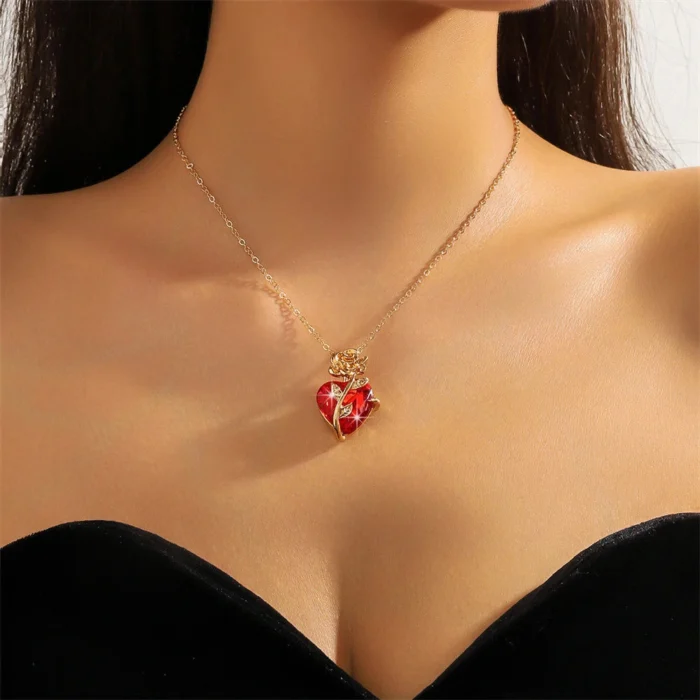 Gothic Rose Heart Necklace — view 2