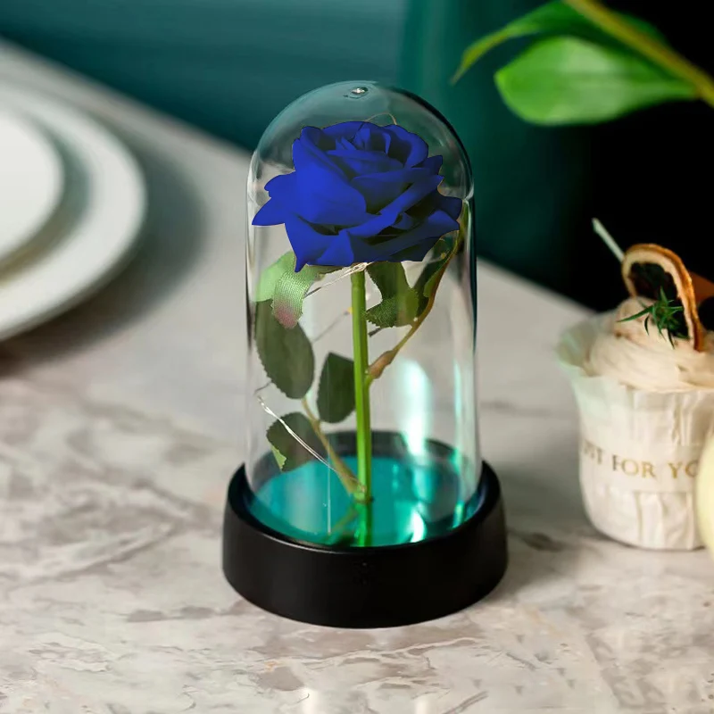 Glass Dome Rose with Fairy Lights — photo 9