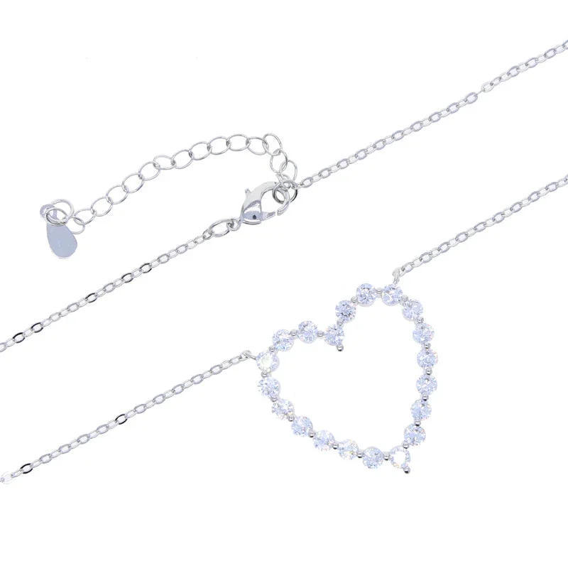 5A CZ Hollow Heart Pendant — photo 5