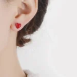 925 Red Heart Studs — view 6