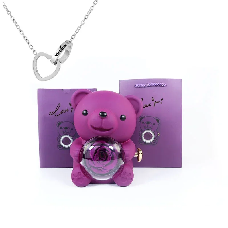 Rose Bear Box with Engraved Necklace — photo 8