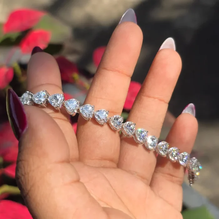 Heart Moissanite Tennis Bracelet