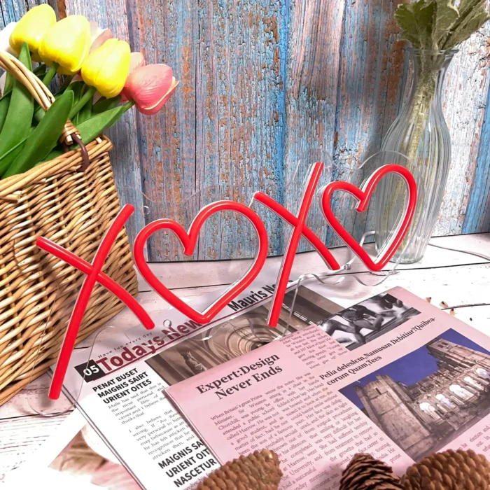 XOXO Heart Neon Sign — view 2
