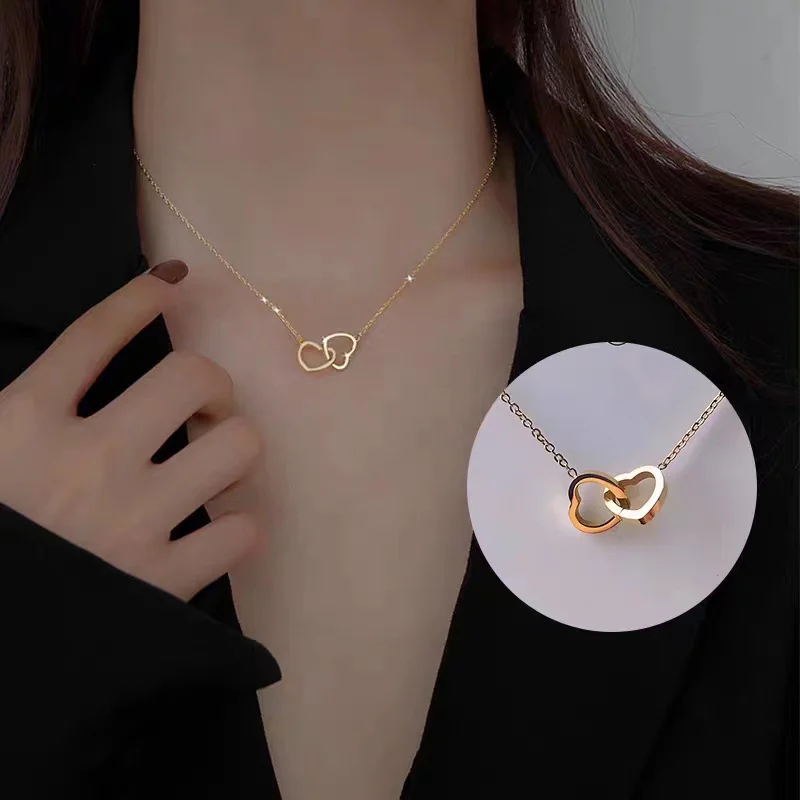 Interlocking Hearts Necklace in a Rose Box — photo 2