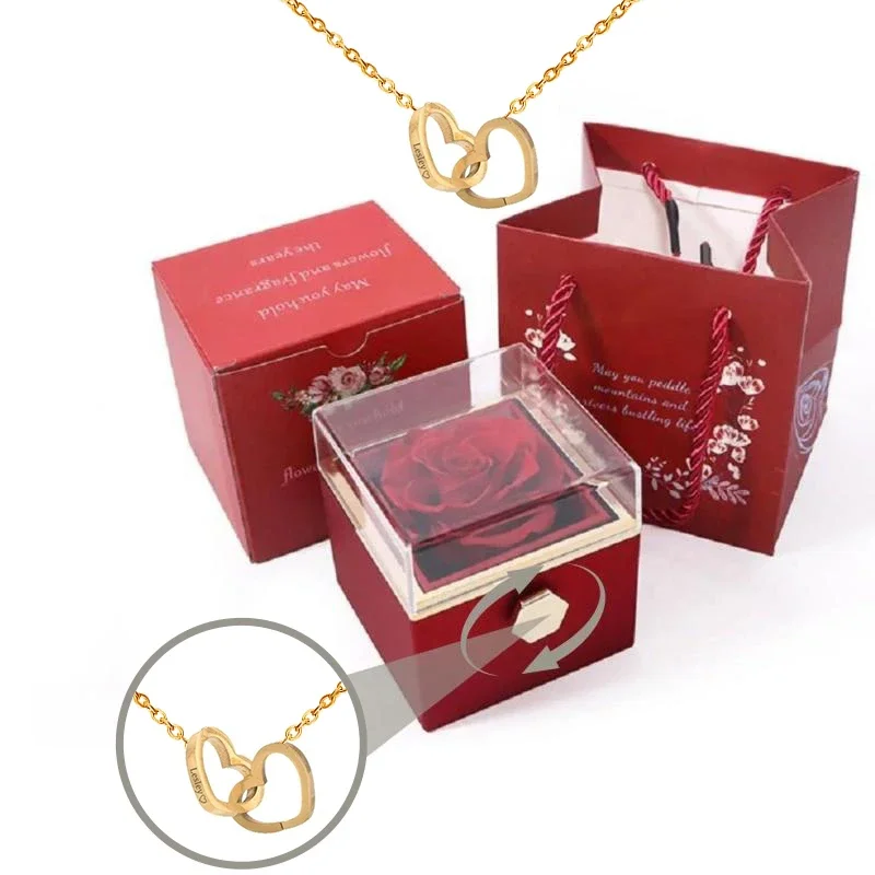 Interlocking Hearts Necklace in a Rose Box — photo 3