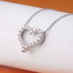 Open Heart Moissanite Necklace — photo 8