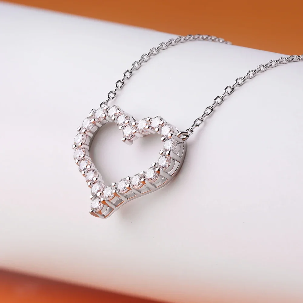 Open Heart Moissanite Necklace — photo 8