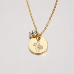 Birth Flower Disc Necklace — photo 7