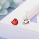 925 Red Heart Studs — view 3