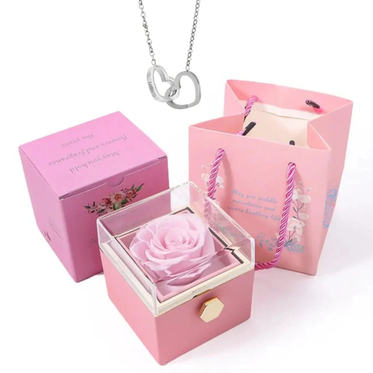 Interlocking Hearts Necklace in a Rose Box — photo 8