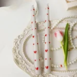 Printed Heart Taper Candles — photo 4