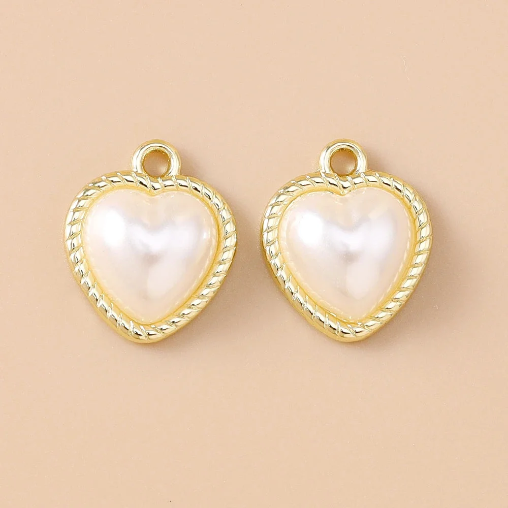 Pearl Heart Charms 10pcs — photo 5