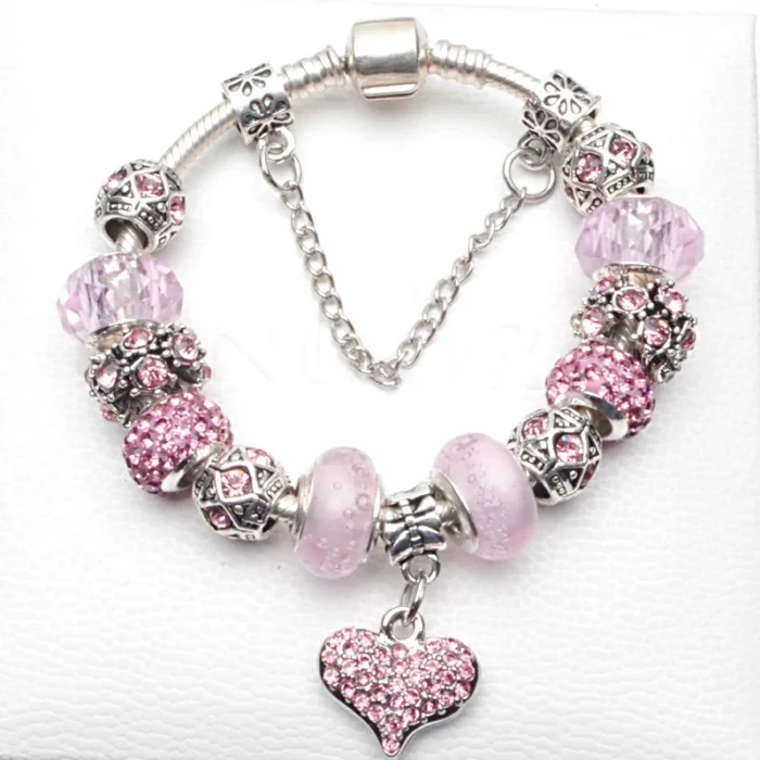 Pink Crystal Bead Bracelet — photo 2