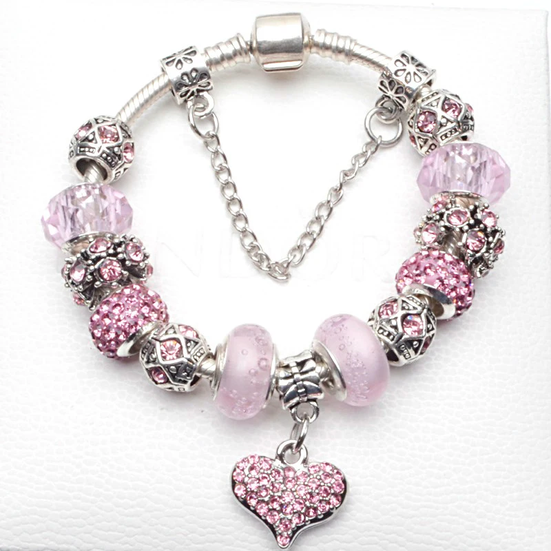 Pink Crystal Bead Bracelet — photo 2