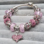 Pink Crystal Bead Bracelet — photo 5