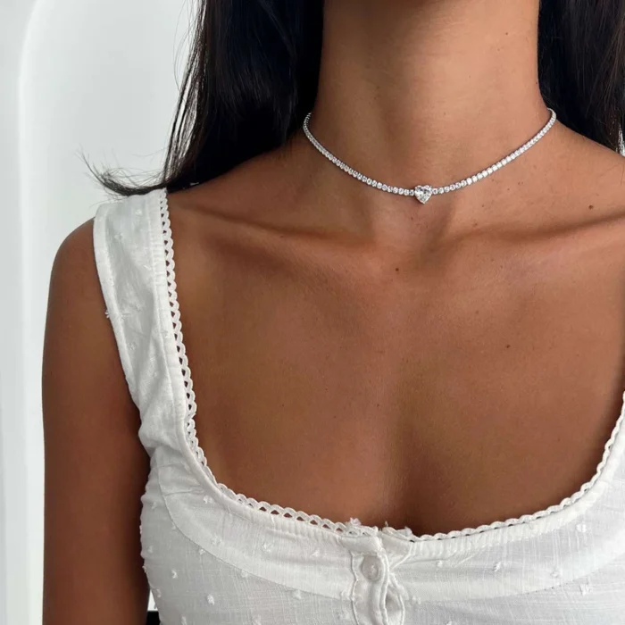Heart Moissanite Tennis Necklace — photo 3