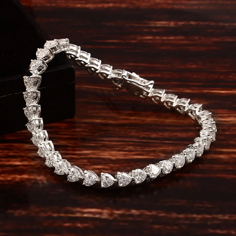 Heart Moissanite Tennis Bracelet — photo 7